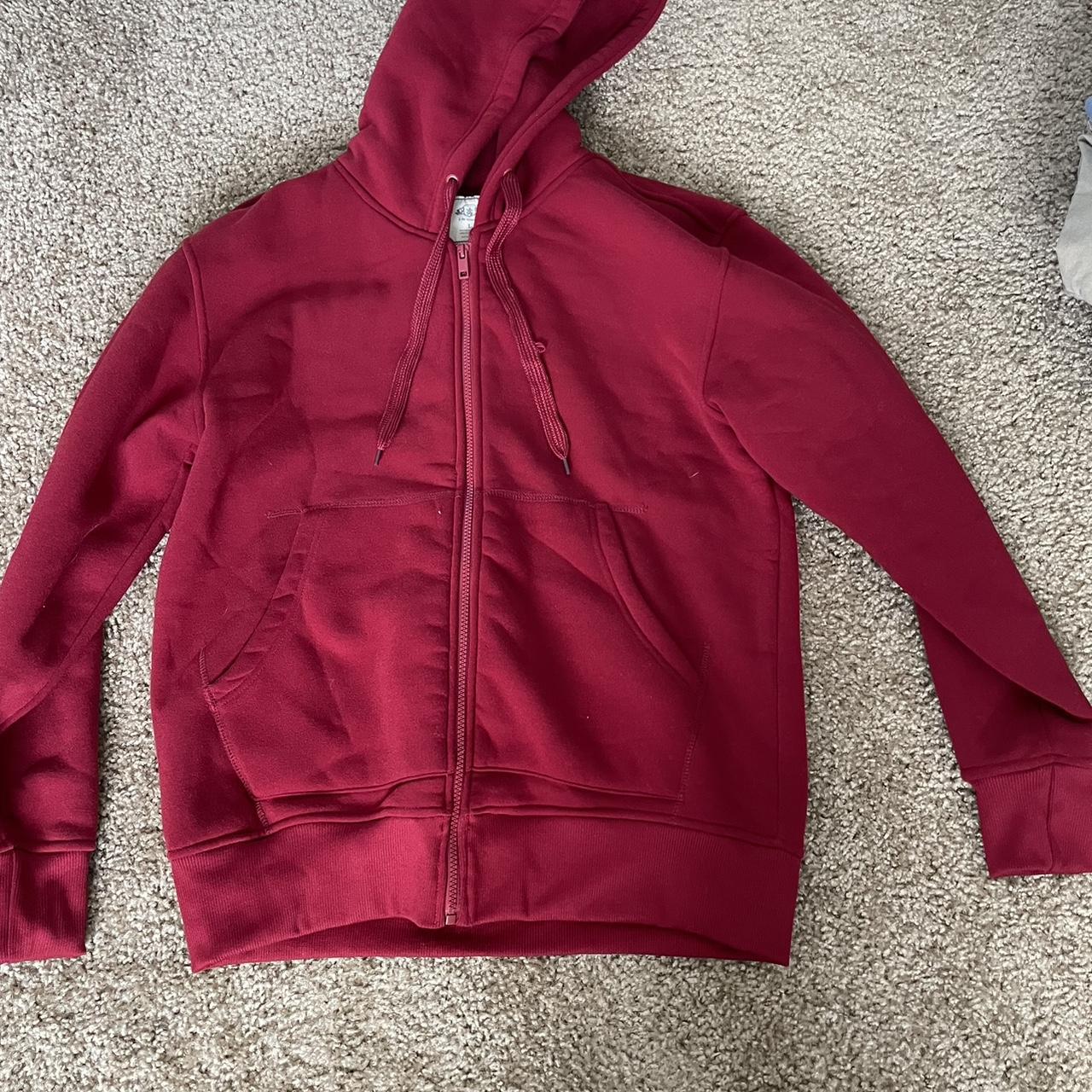 Red zip up Hoodie #hoodie #y2k #vintage... - Depop