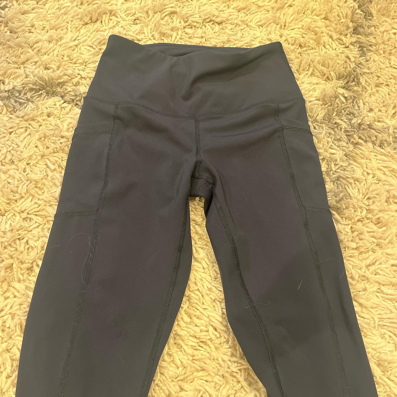 high waisted navy leggings perfect for working out!... - Depop
