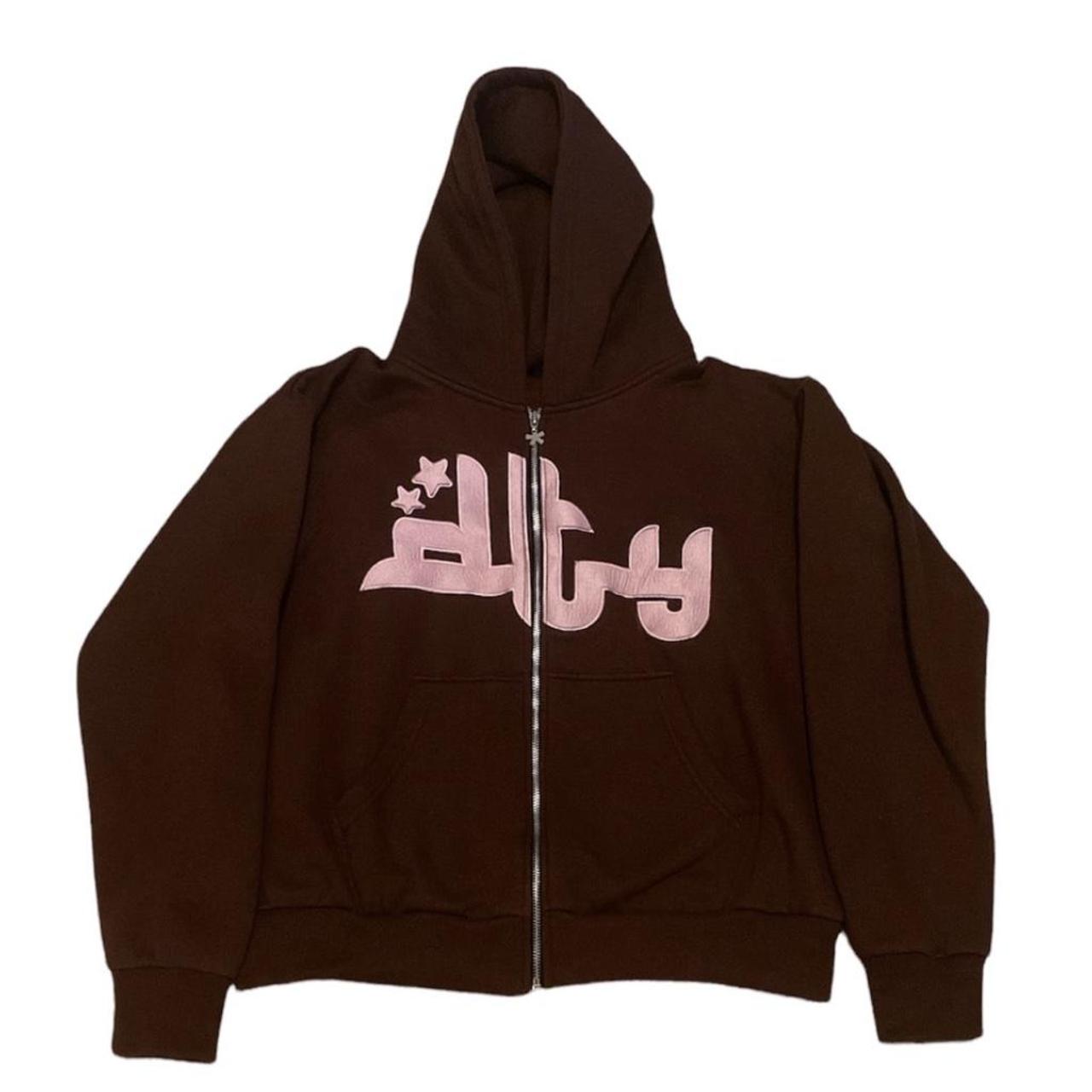 Men's Brown and Pink Hoodie | Depop