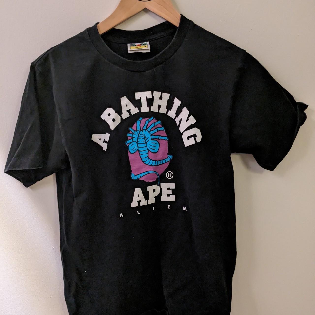 Bape X Alien Black T-shirt Worn several times Size | Depop