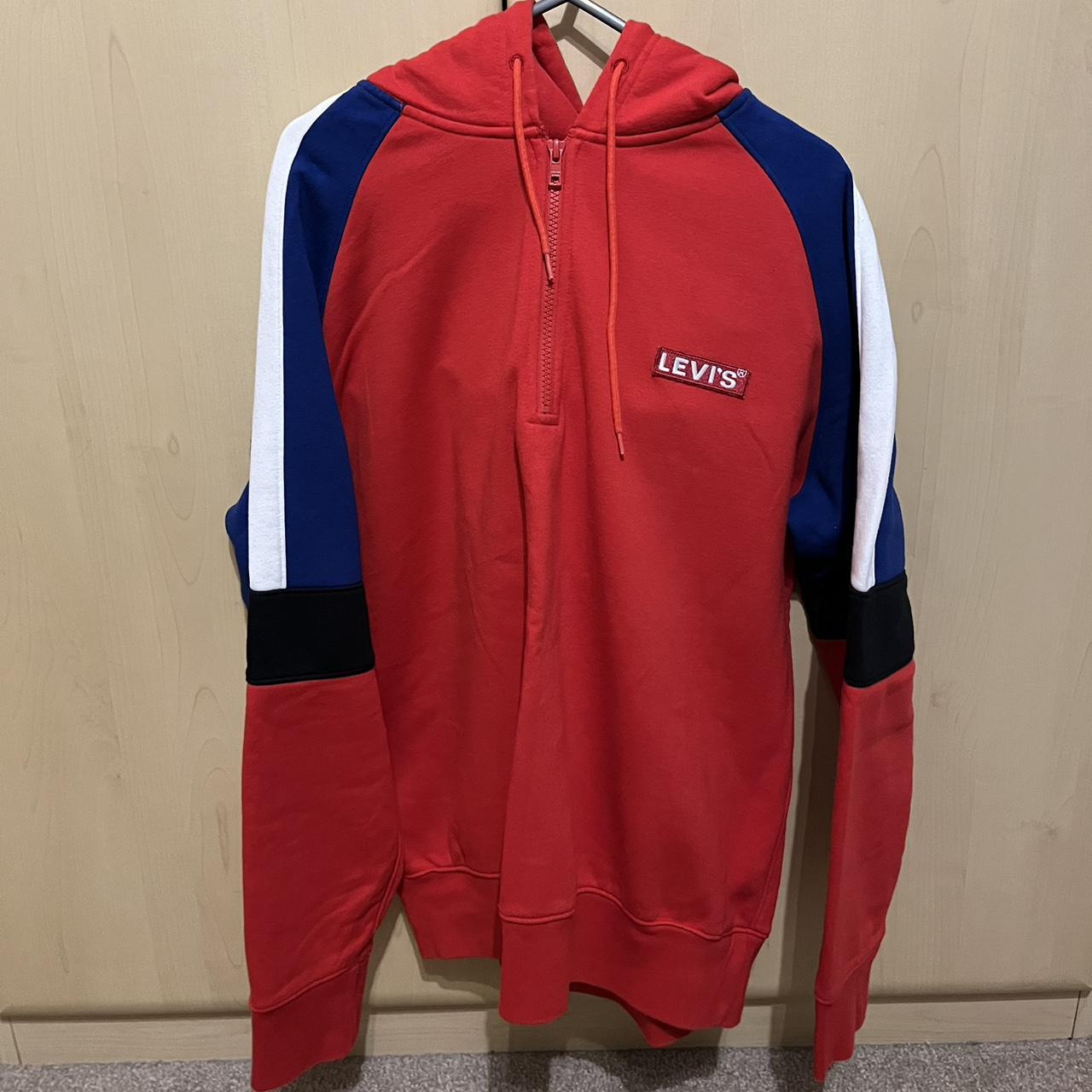 Levi's Women's Red and White Hoodie | Depop