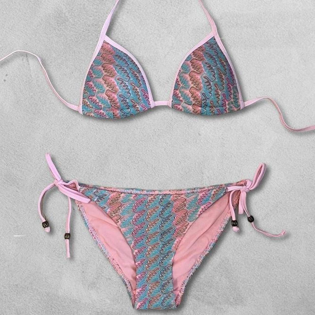 Womens Petite Neon Pink Blue Swimwear Padded Bikini