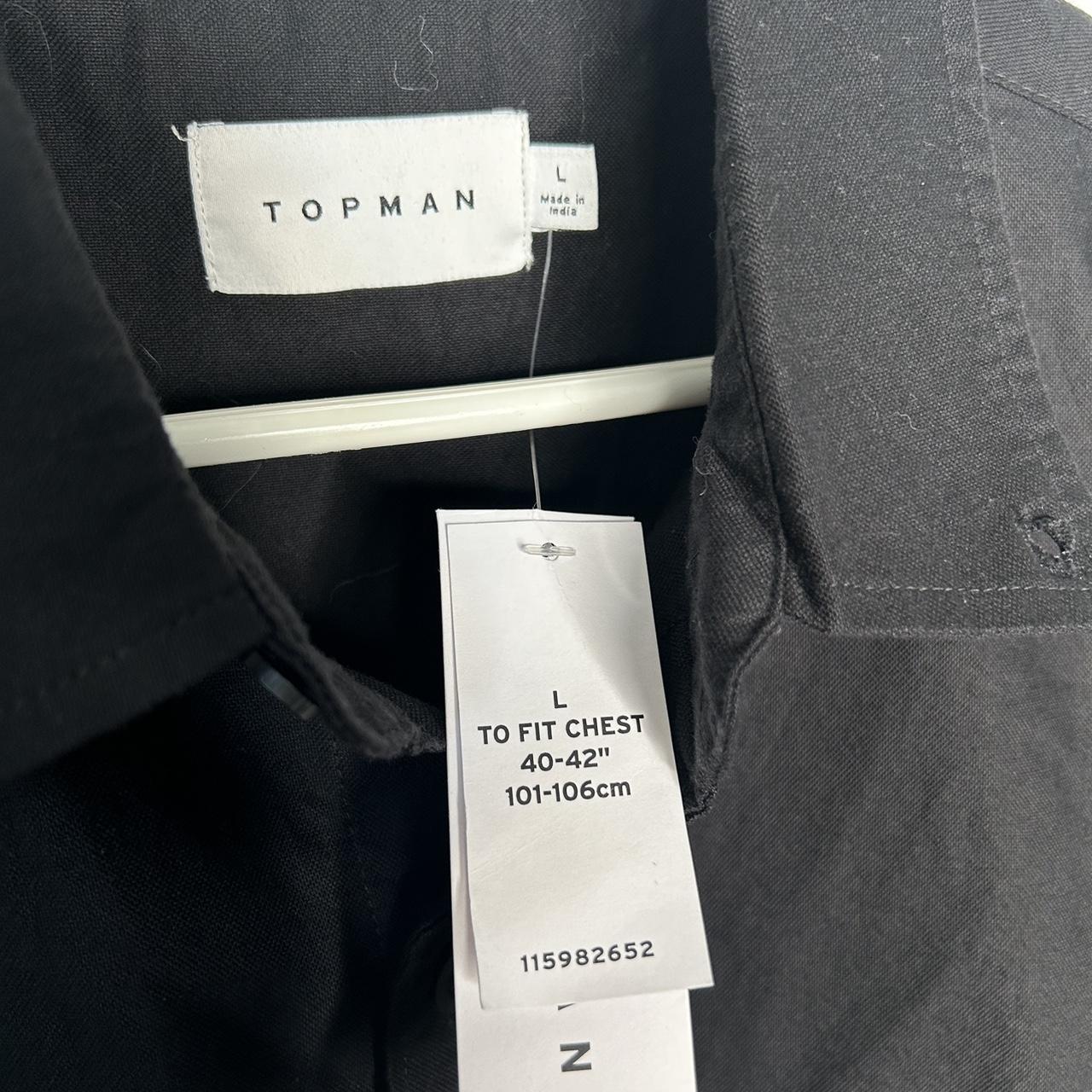 NEW WITH TAGS topman men's black casual button up... - Depop