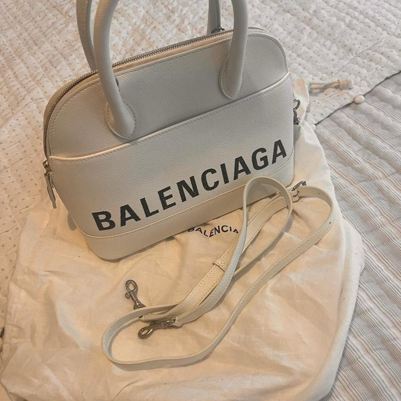 Balenciaga Ville S Top Handle White Leather Depop