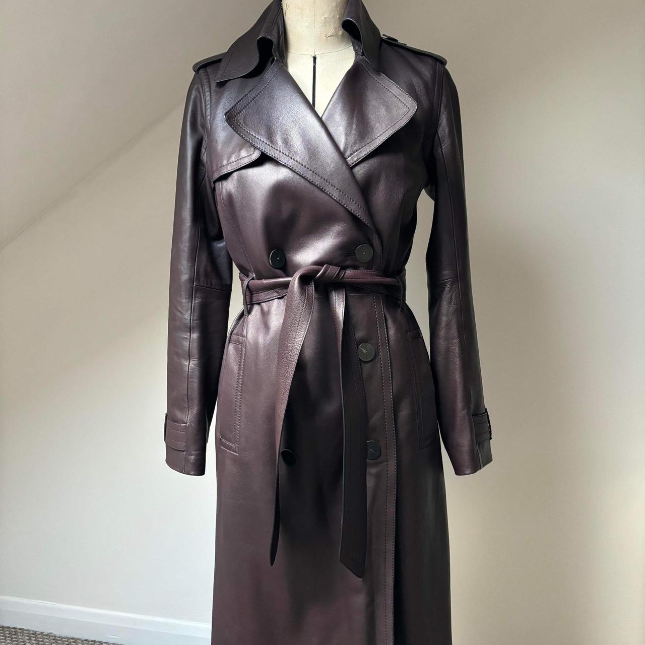 Massimo dutti leather top trench coat