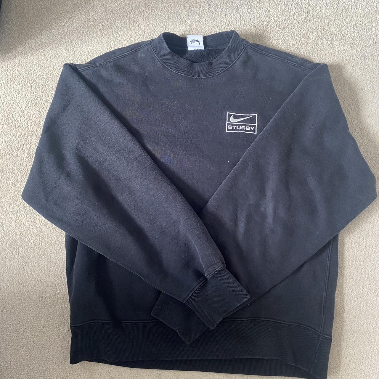 black nike stussy jumper not sure if i actually... - Depop