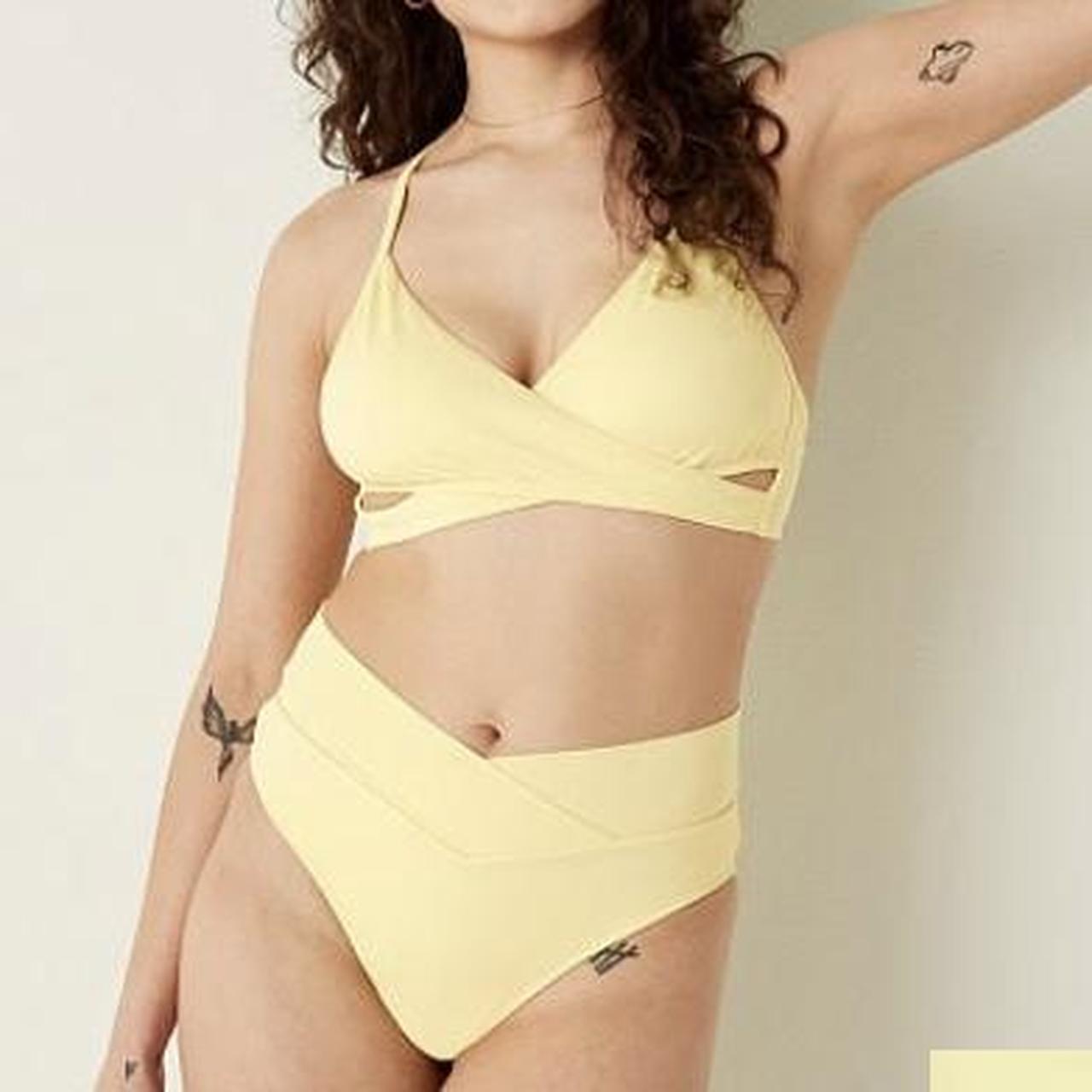 Vicotria's Secret Yellow Bikini with Diamante - Depop
