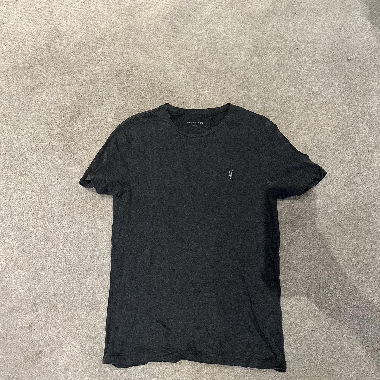 Allsaints grey mark plain t-shirt, size... - Depop