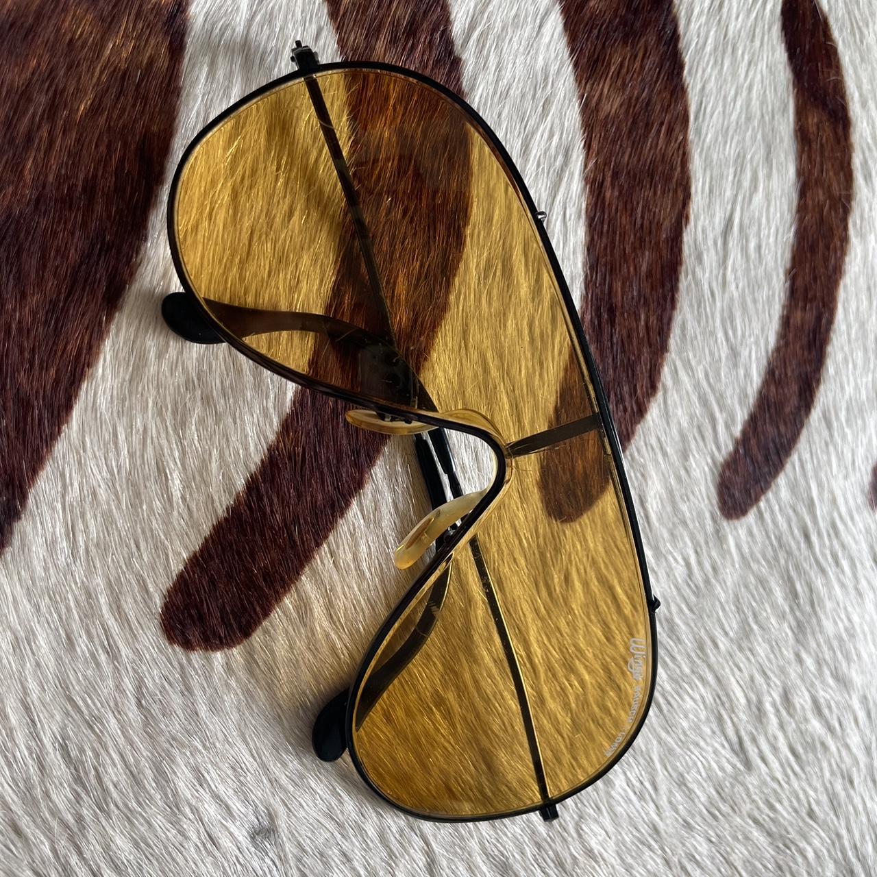 Men's Black and Orange Sunglasses Depop