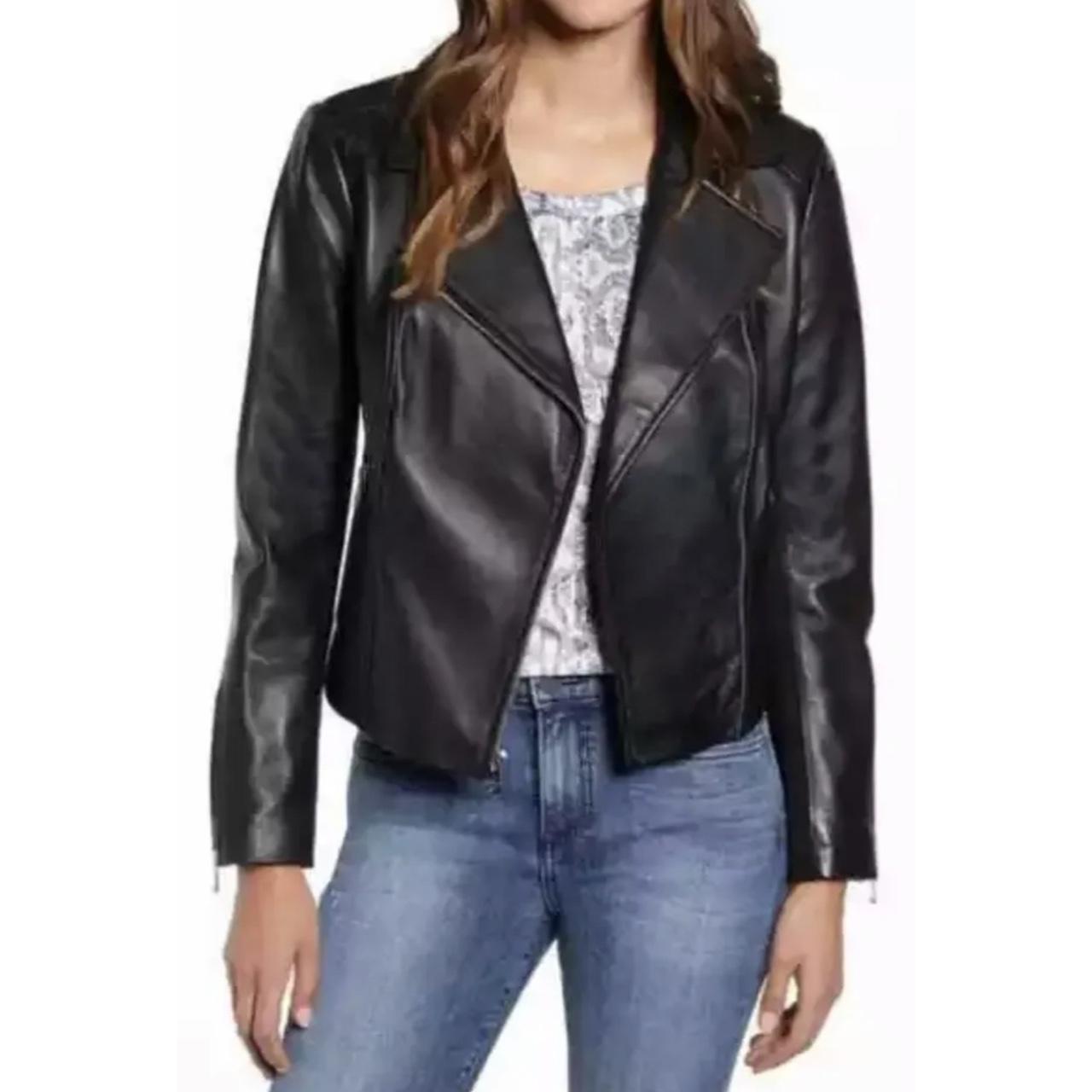 Sam Edelman Leather cheapest Jacket Motorcycle jacket black leather jacket asymmetric zip