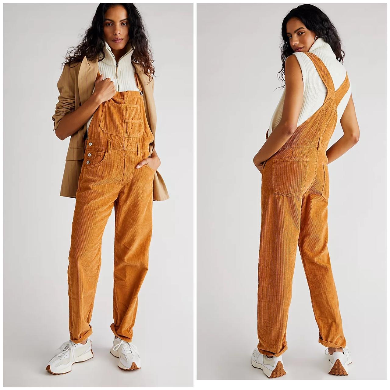 Fashion free people corduroy overalls