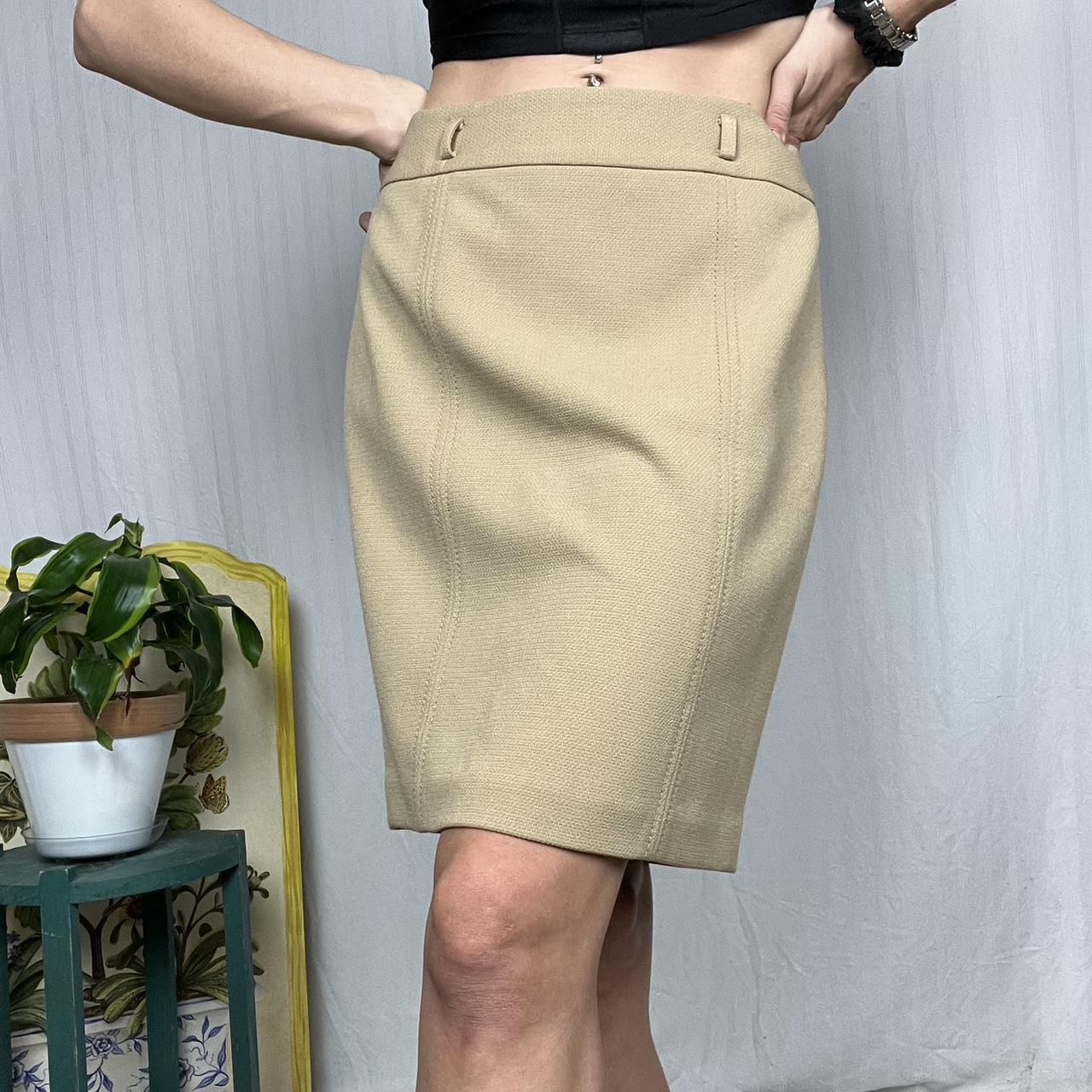 Khaki pencil skirt with belt loops hotsell