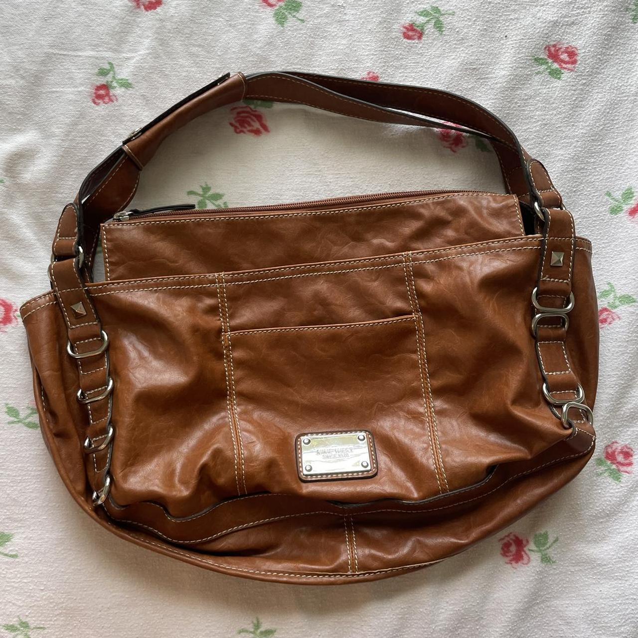 Brown Leather Nine West Purse In Good Condition - Depop