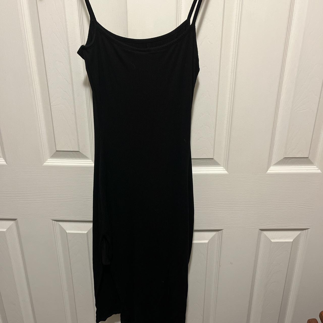 Large black midi length Windsor bodycon dress with... - Depop