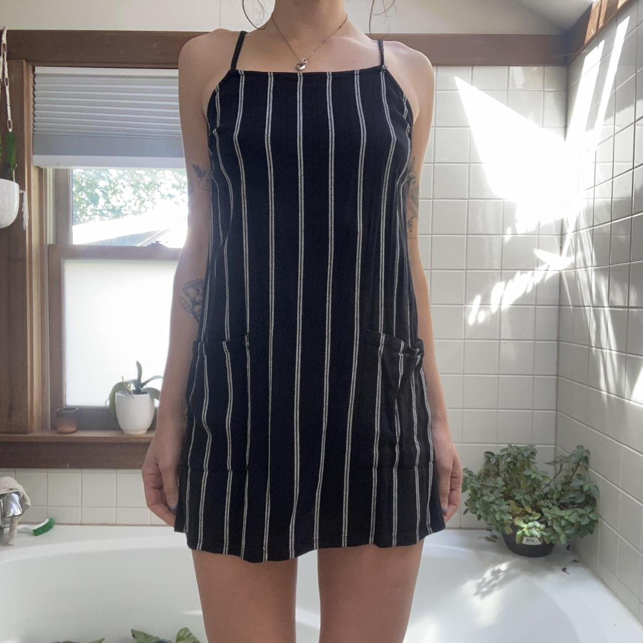 Billabong stripe linen mini dress cover up Depop