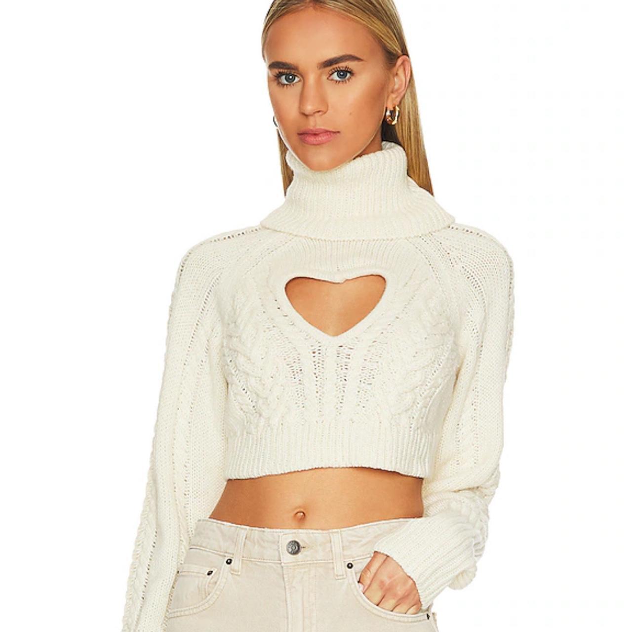 vera cropped cut out sweater in cream online for 175 Depop