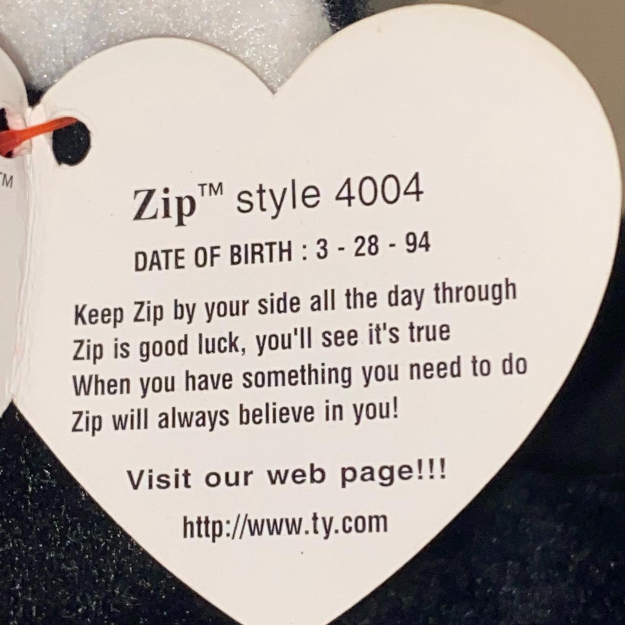 beanie baby zip style 4004