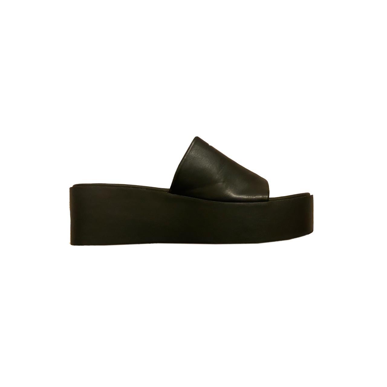 chunky black platform sandals sliders Comes with... - Depop