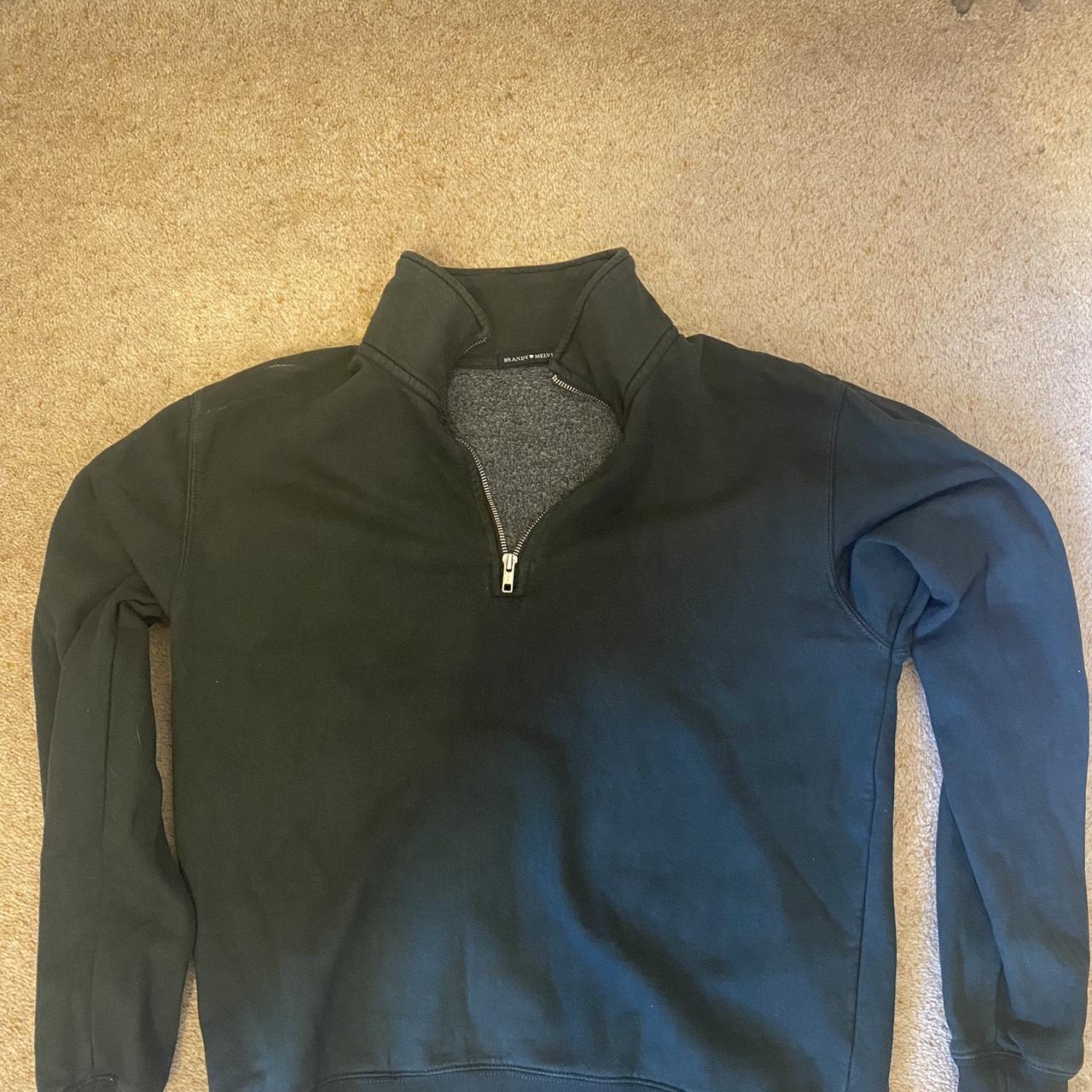Brandy Melville forest green quarter zip. Perfect... Depop