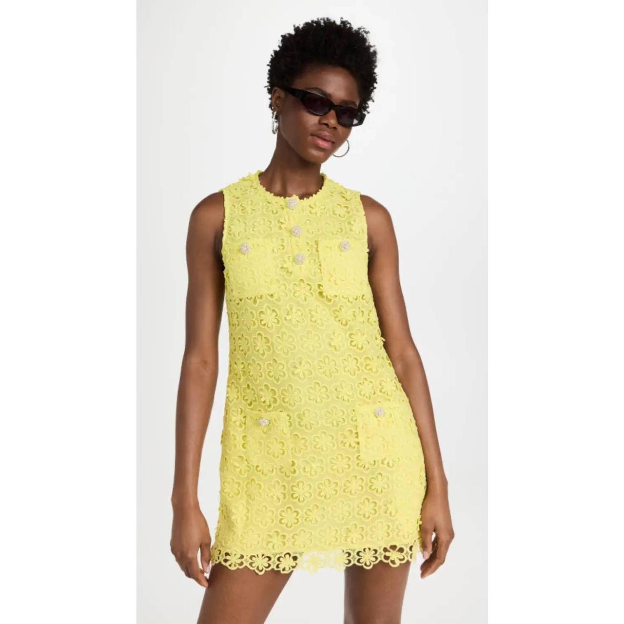 Zara yellow lace dress sale