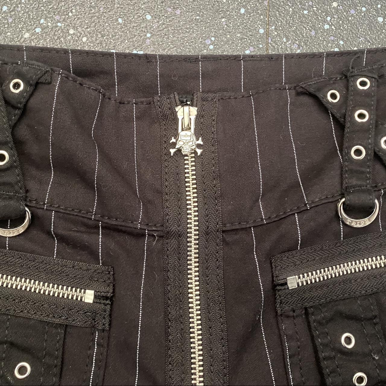 Tripp Nyc pinstripe godfather super D-ring pants... - Depop