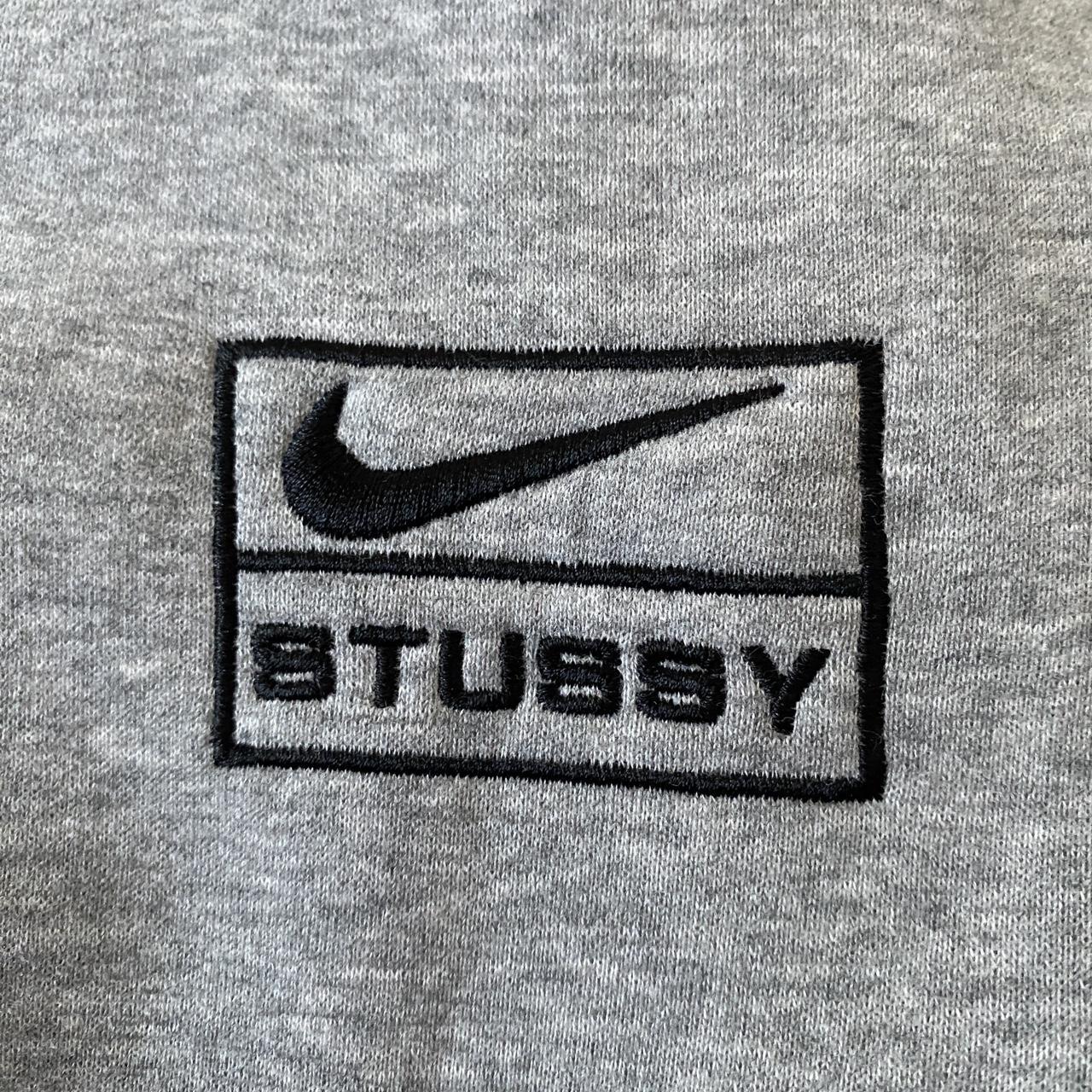 Stüssy x Nike hoodie grey hoodie size Medium high... - Depop