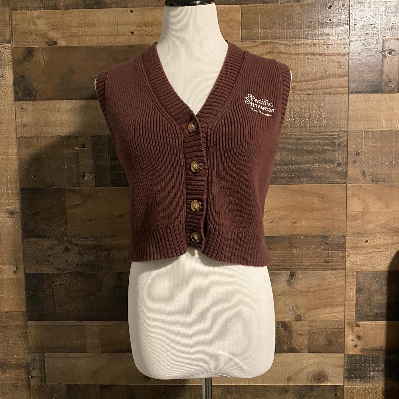 PacSun Women's Brown and White Gilet