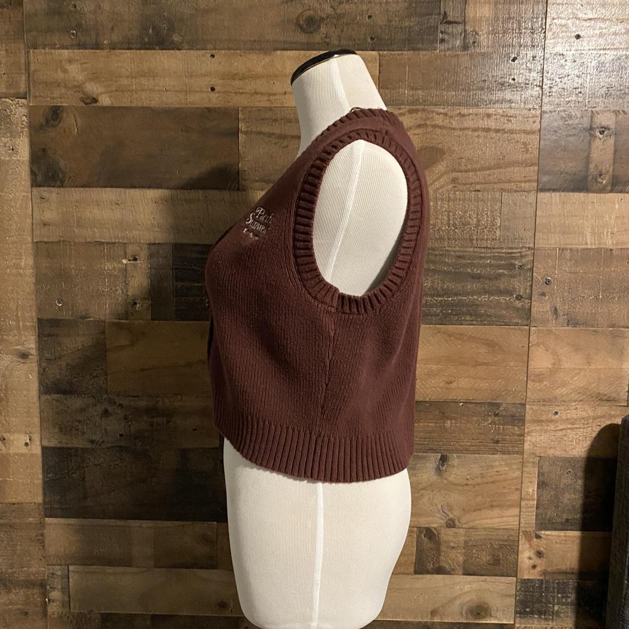 PacSun Women's Brown and White Gilet (2)