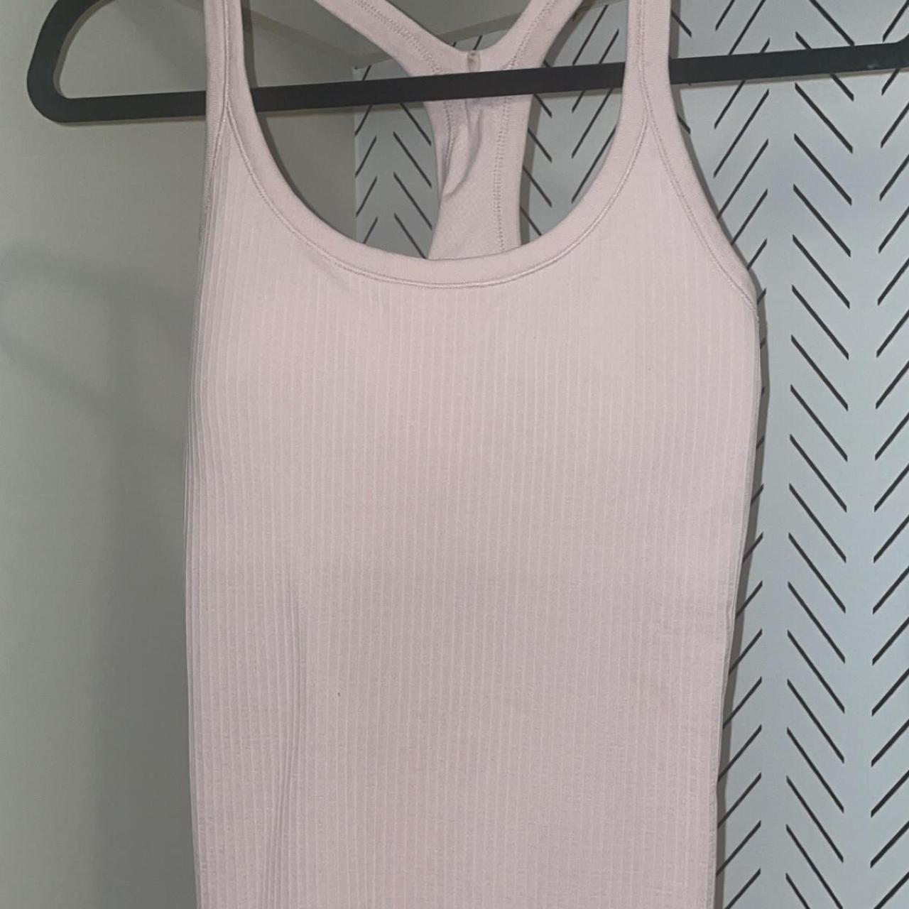 Lululemon Pink Taupe Crop High Neck Ebb to Street - Depop