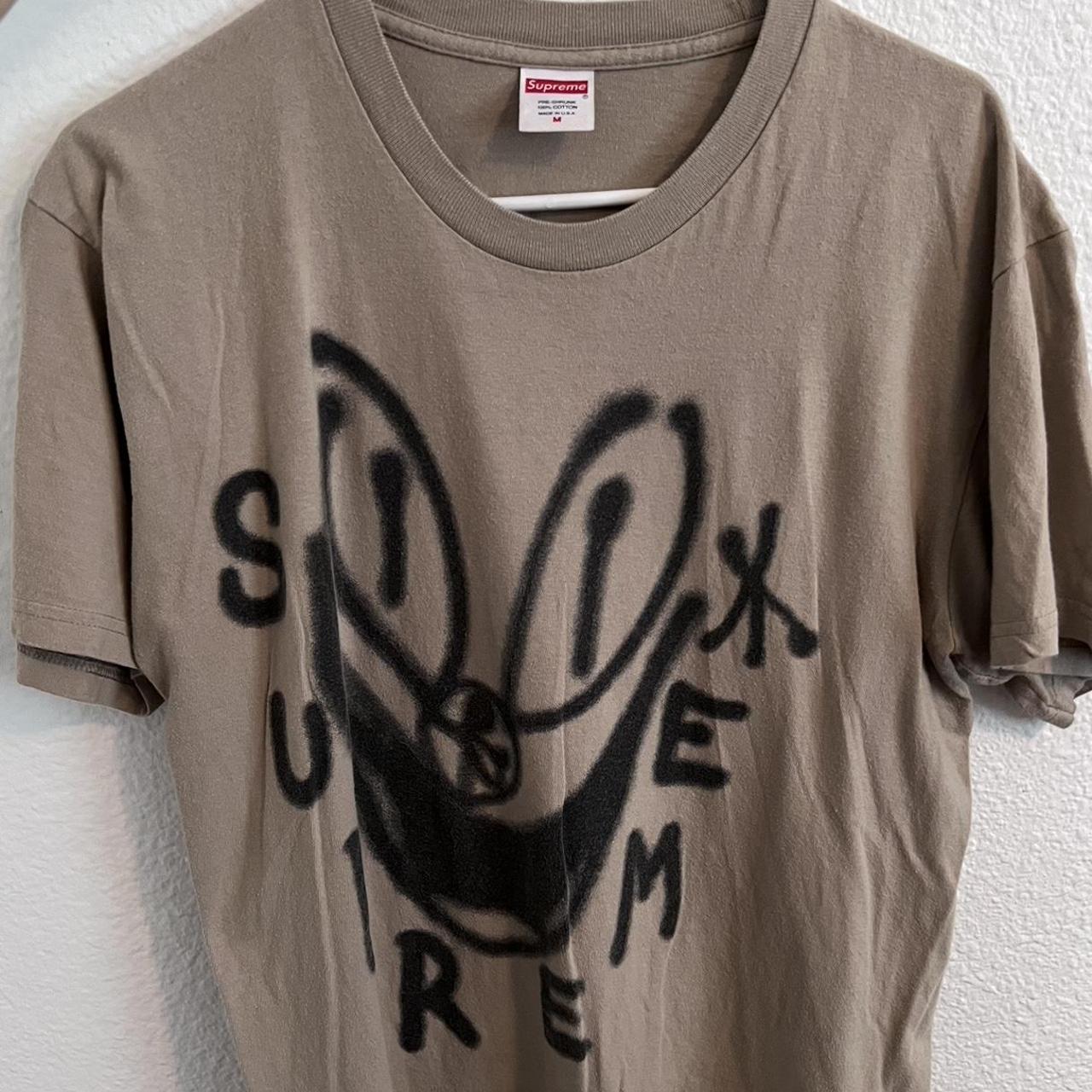 SUPREME Smile Tee Tan , Tan medium size shirt; 2018...
