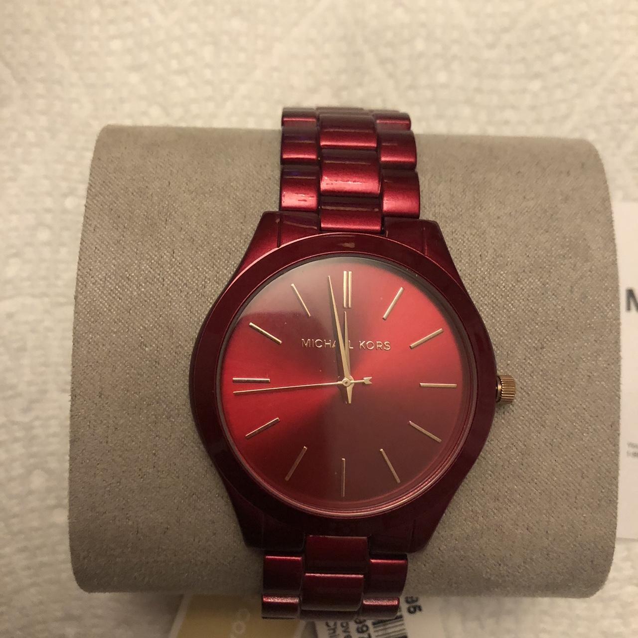 Michael kors women's hot sale red watch