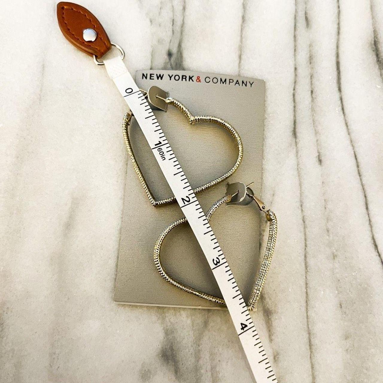 NY&Co Heart Earrings Color: Gold Toned Style: - Depop