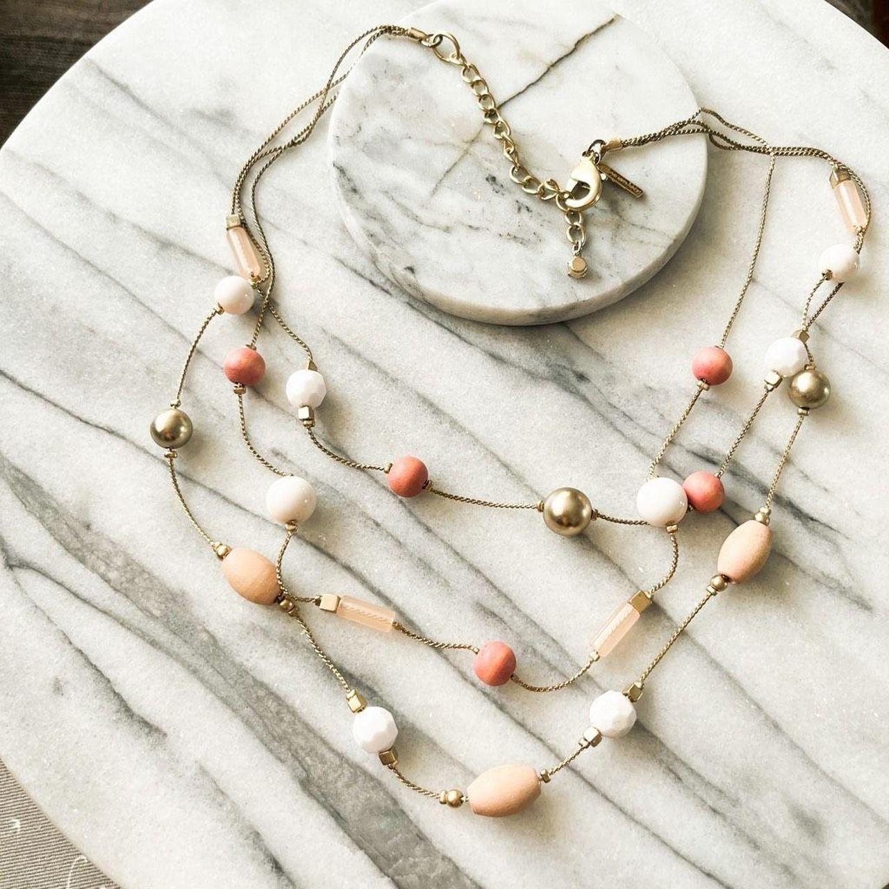 Lane Bryant Necklace Colors Pink White Gold Toned Depop