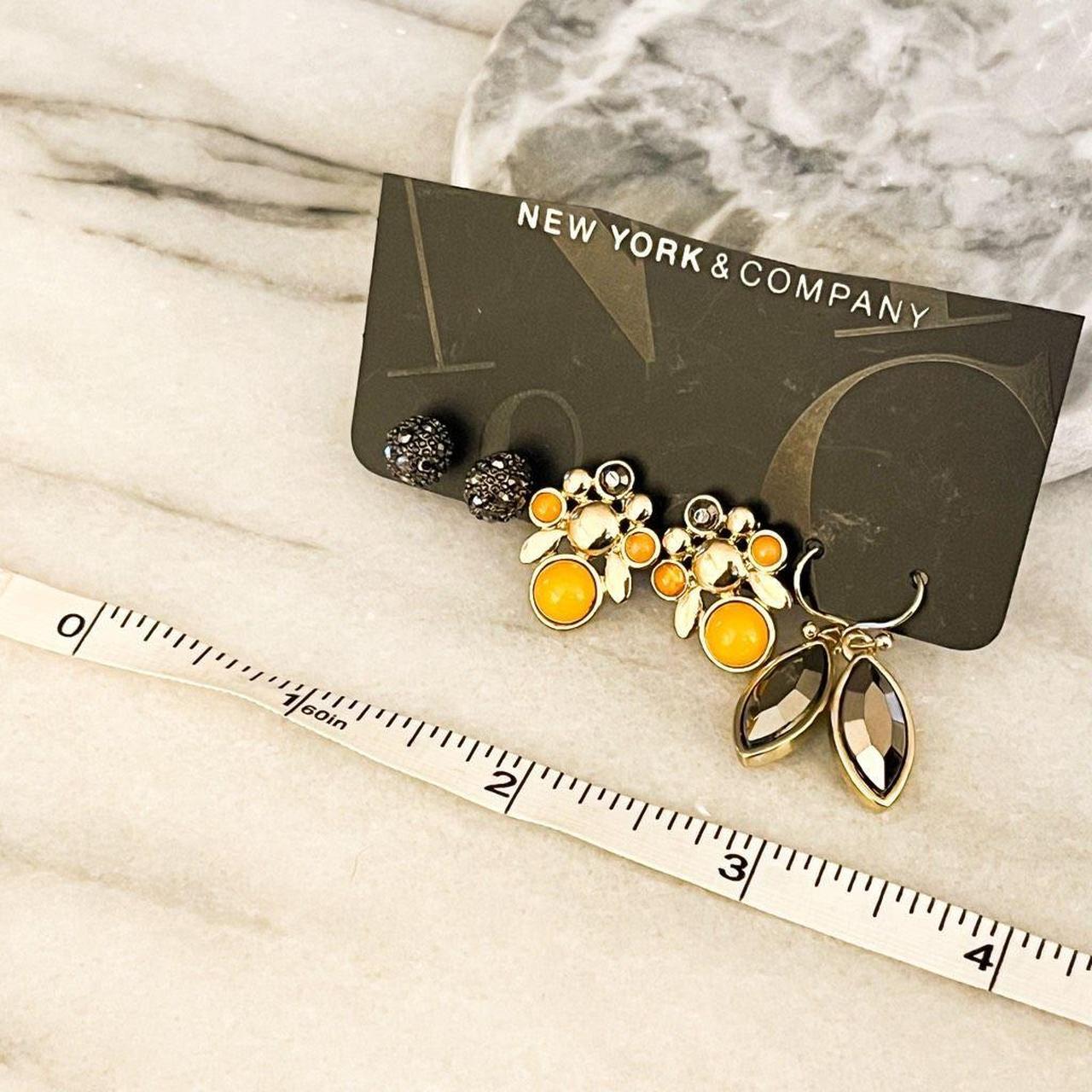 NY&Co Heart Earrings Color: Gold Toned Style: - Depop