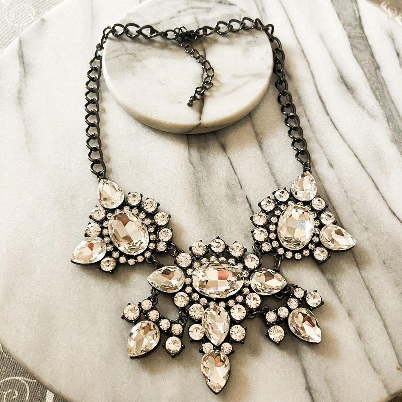 Clear crystal deals statement necklace