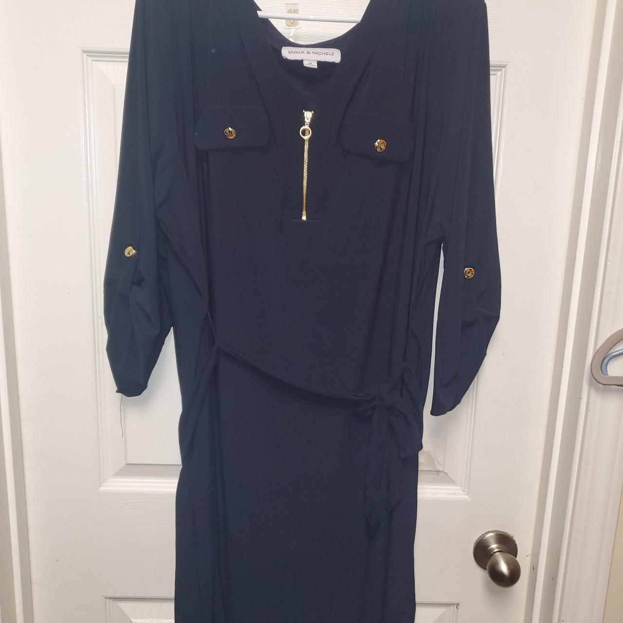 Emma Michelle dress. Navy gold accents. Like Depop