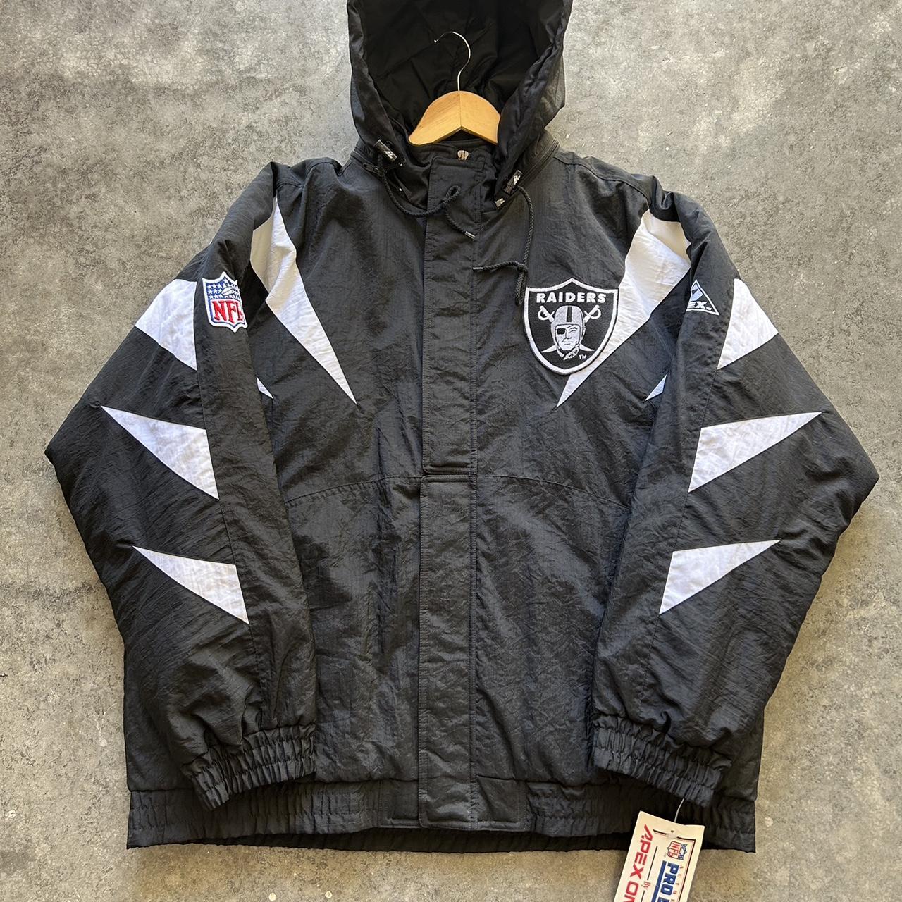 Vintage Oakland Raiders Puffer Jacket Size XL NEW W... - Depop