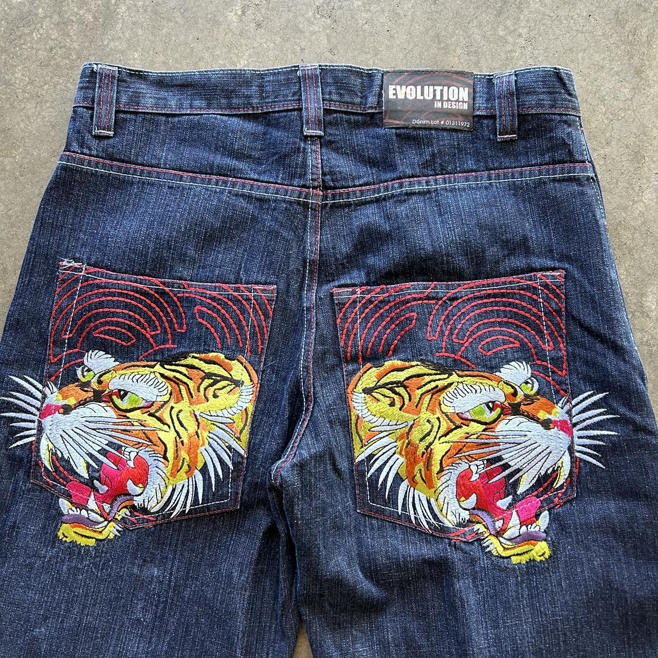 Vintage Y2K Evolution In Design Baggy Skater Denim... - Depop