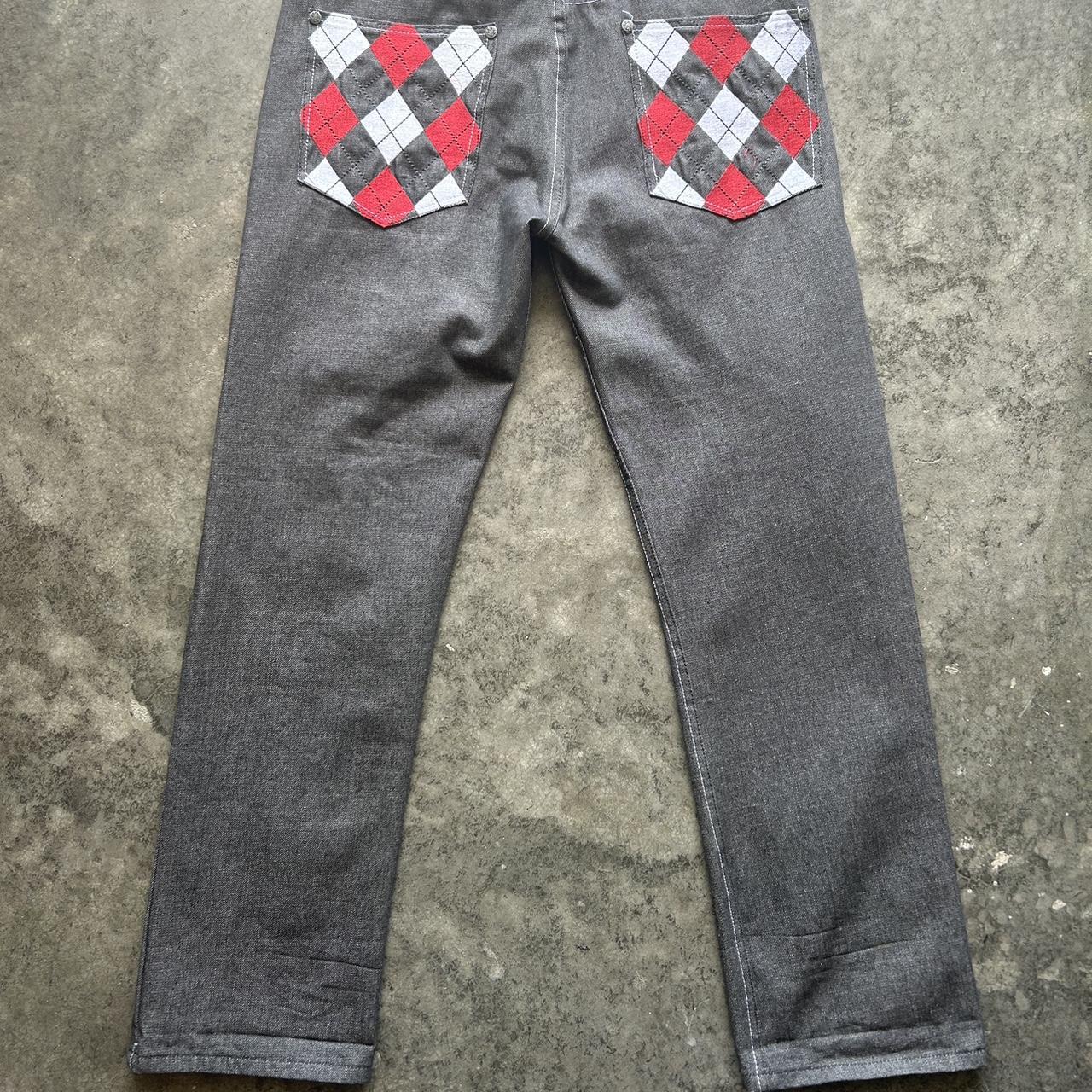 Y2K Red Ape Baggy Skater Denim Embroidered Jeans | Depop Y2K Red Ape Baggy Skater Denim Embroidered Jeans | Depop