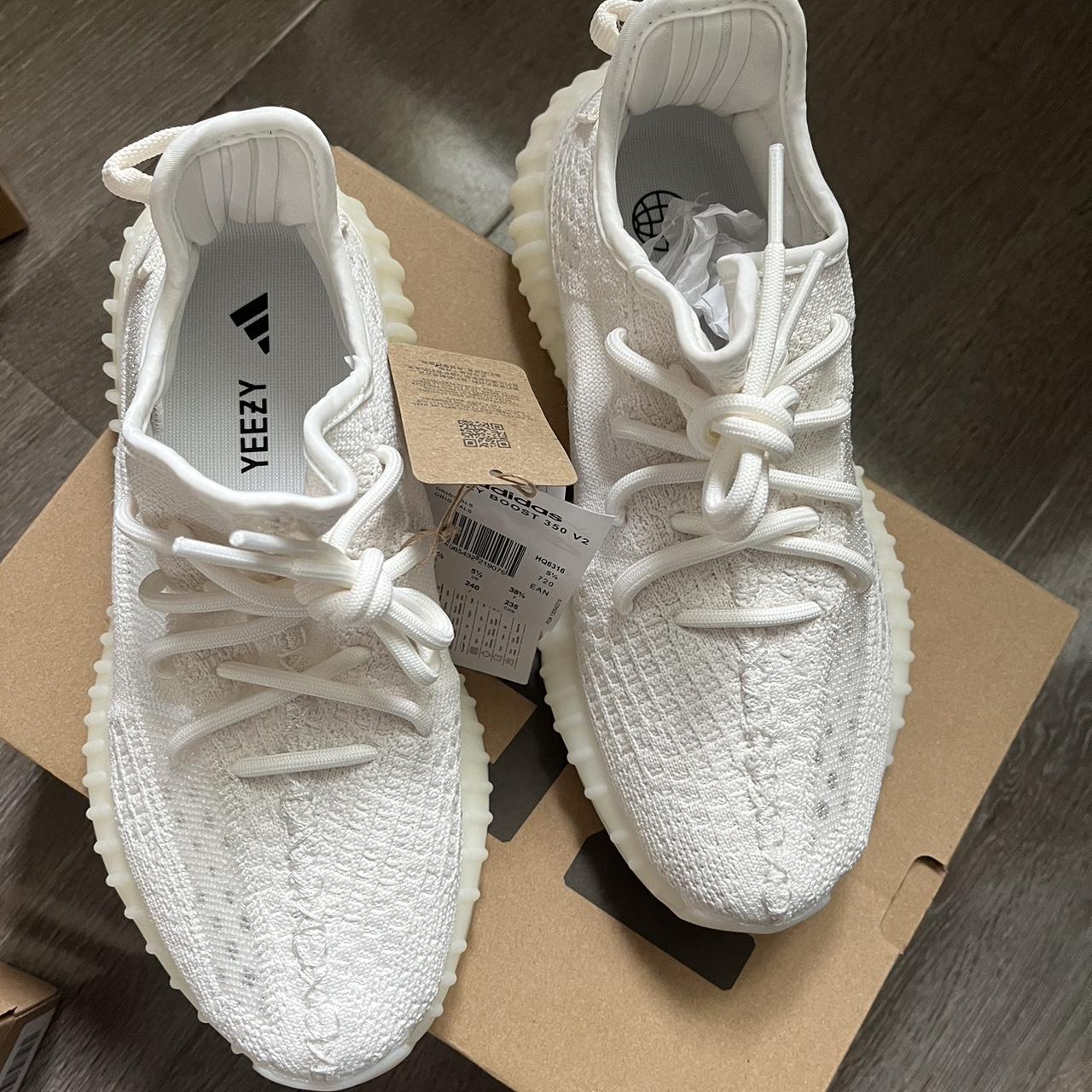 Yeezy boost 350 v2. Bone white size 5 1/2 100%... - Depop