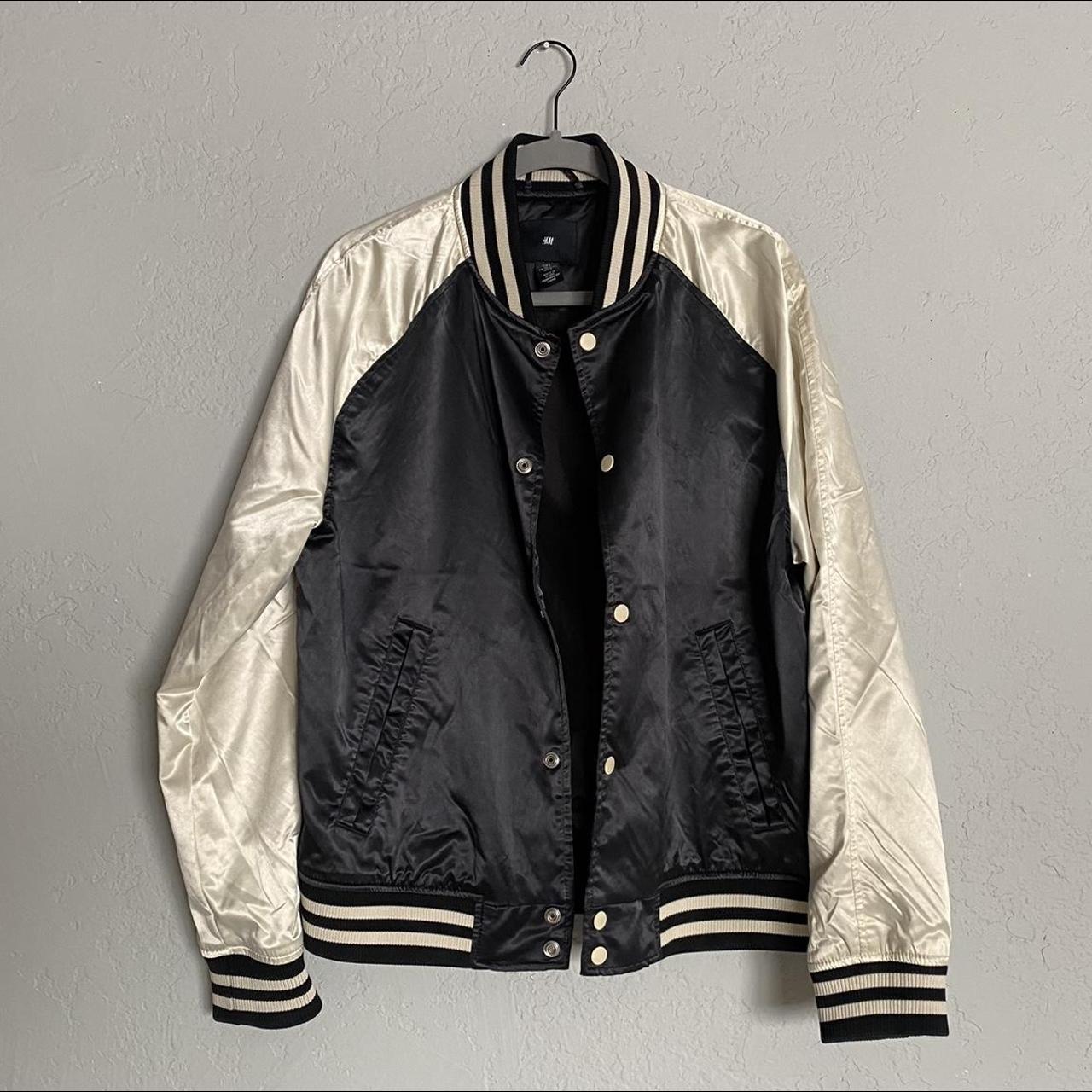 Men's Black and Cream Jacket | Depop