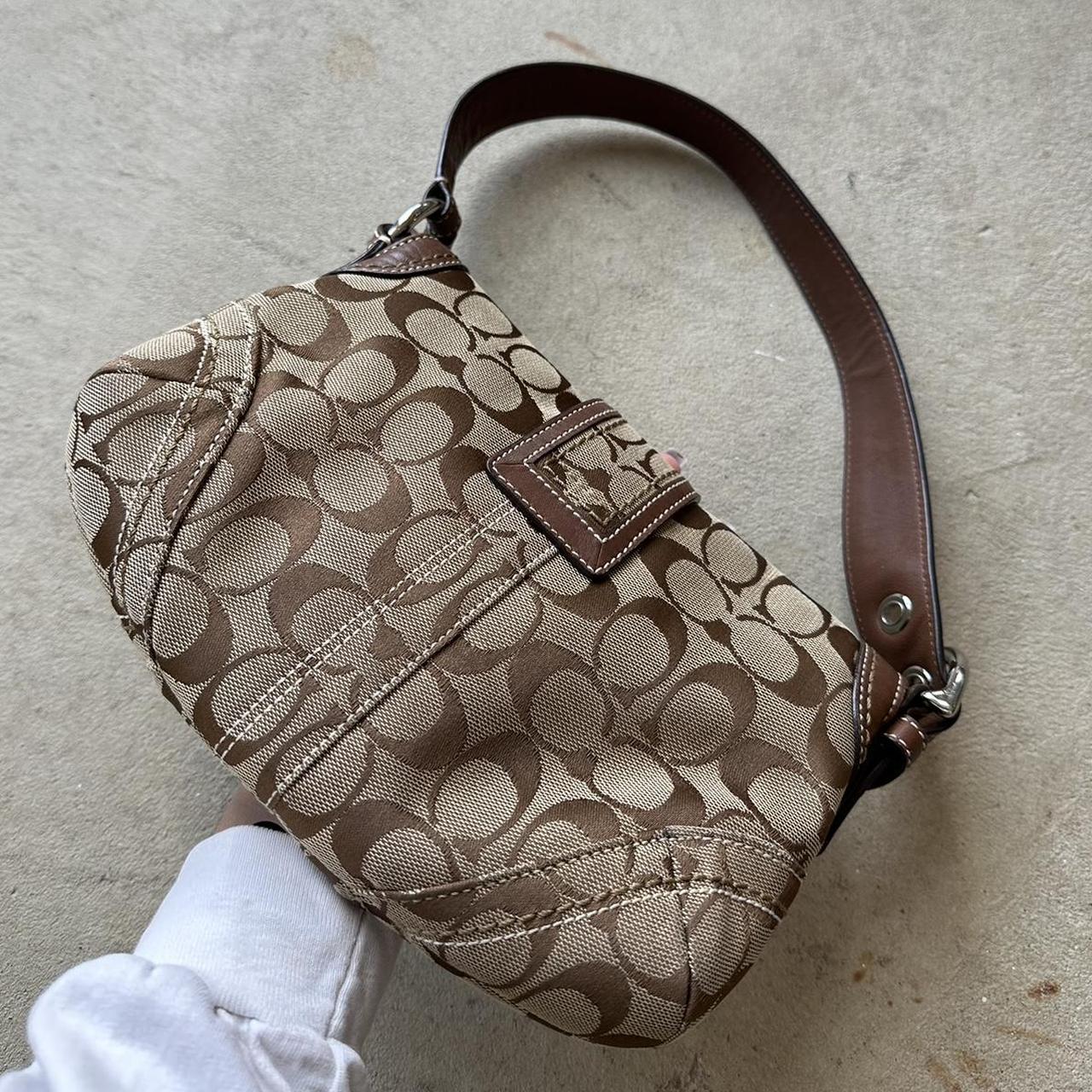 Coach Women's Brown and Cream Bag | Depop