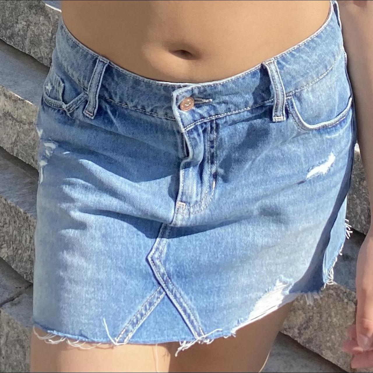 Denim mini skirt clearance hollister