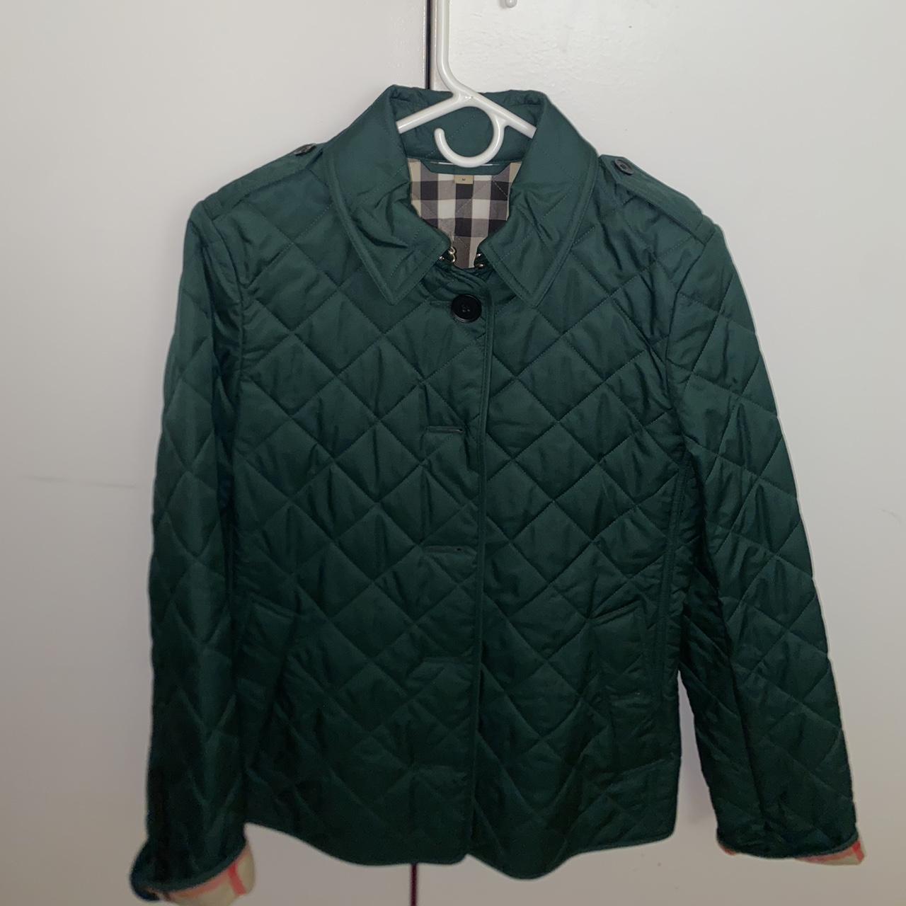 Burberry quilted clearance jacket womens green