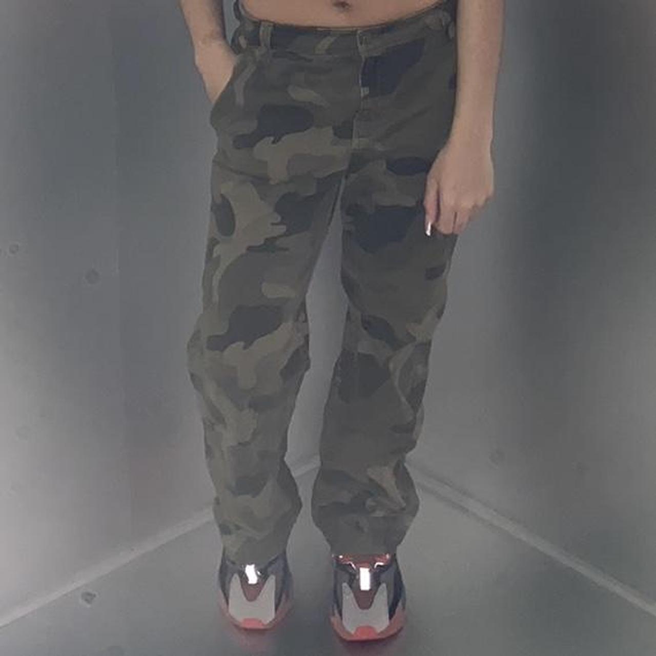 Hollister camo cargo pants high rise utility dad... Depop