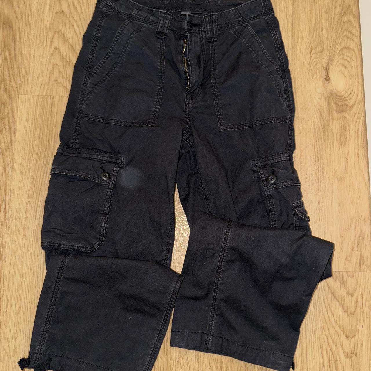 American eagle black cargo pants Worn only a few... - Depop
