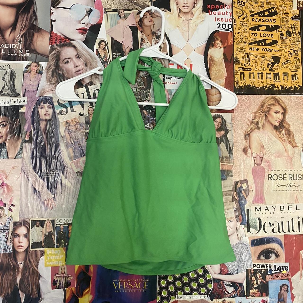 bright green tankini top can be worn as tank top Depop