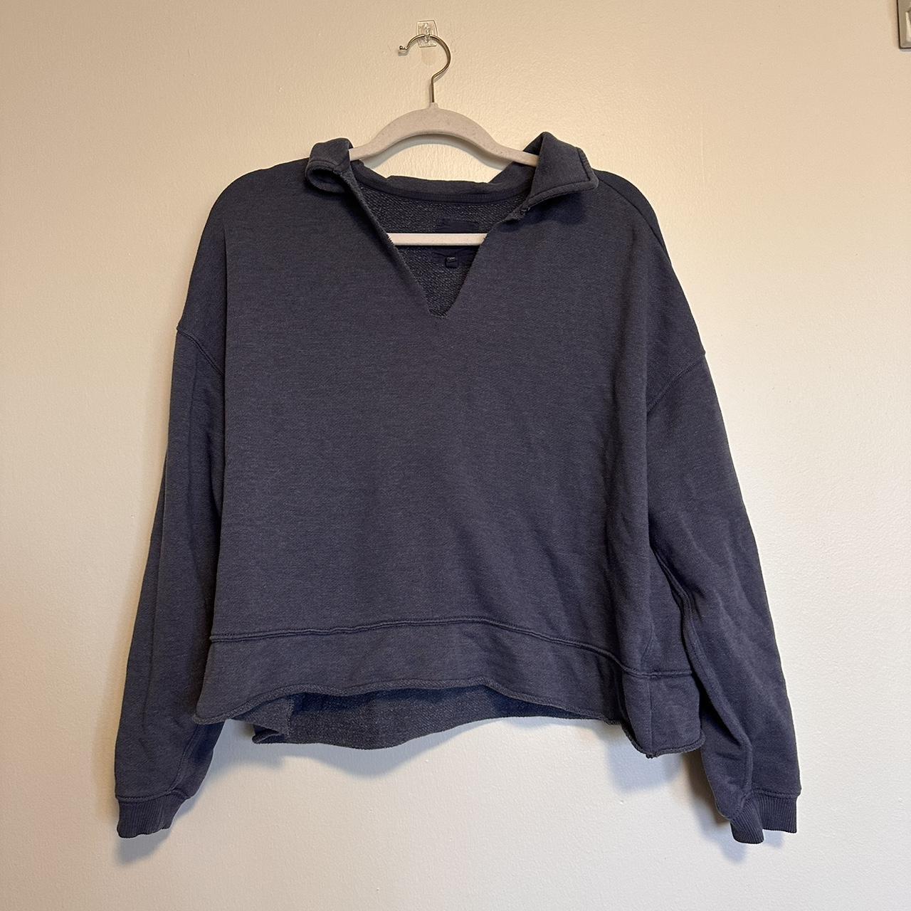 blue aerie cropped sweatshirt. size medium. loved - Depop