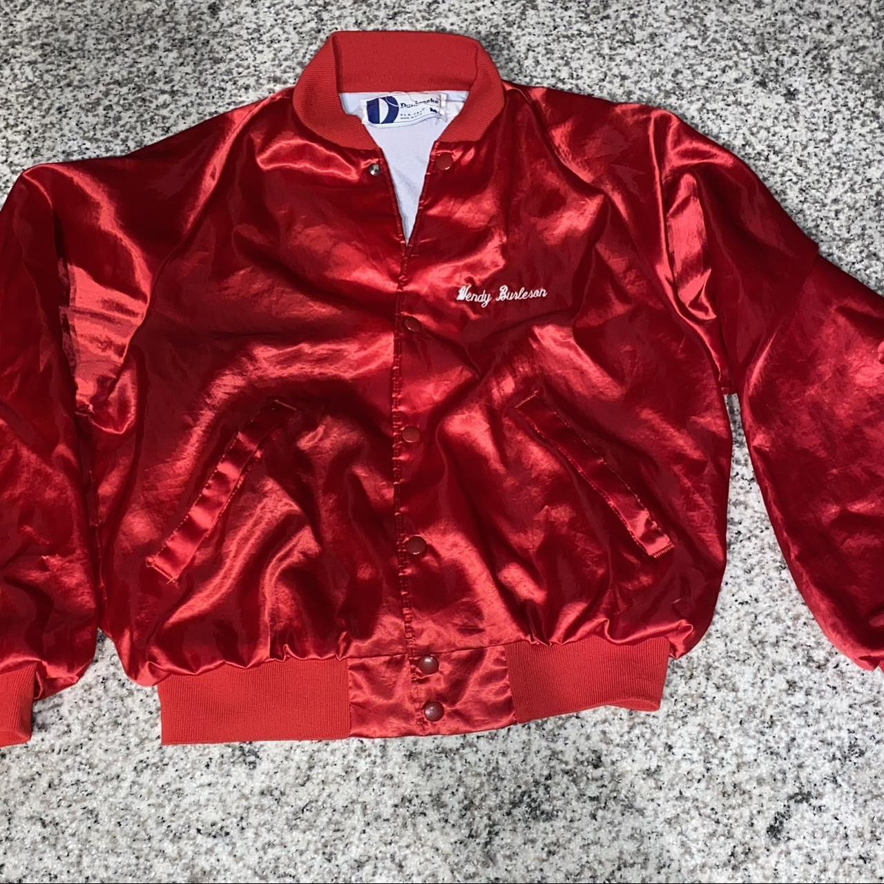 Vintage 1990s red bomber jacket #vintagefashion... - Depop