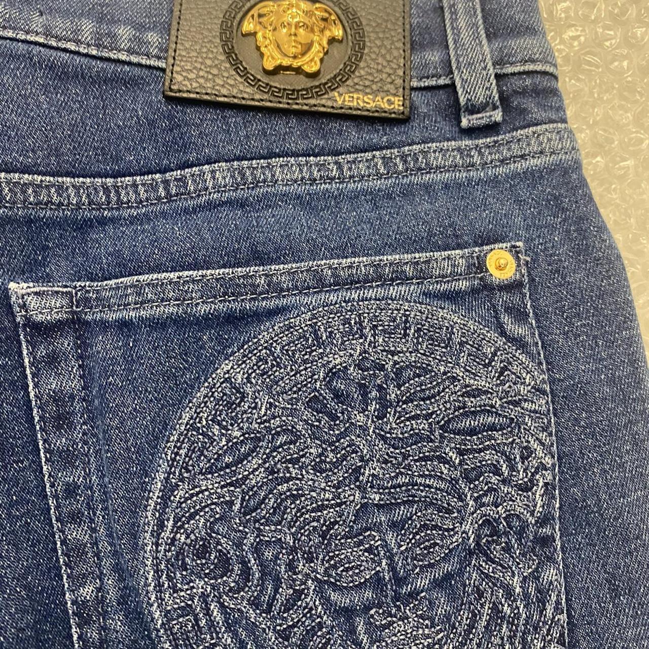 Versace Blue Denim Jeans Pants... Depop